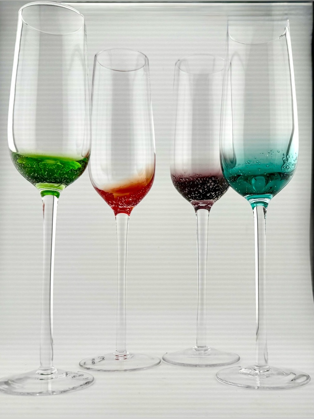 4 Artland Fizzy Flute, Multi-Colored. 8.5oz